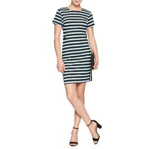 Banana Republic Factory Stripe Textured Stretch Sheath Dress Short Sleeve